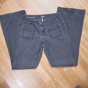 Size 4 loft modern flare grey corduroy pants